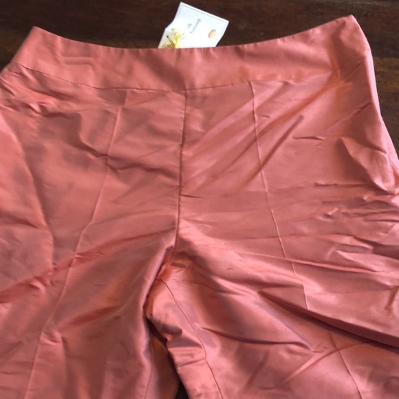 NWT Shantung Silk sz 8 peach Talbots Petites straight leg lined slacks - Picture 12 of 15
